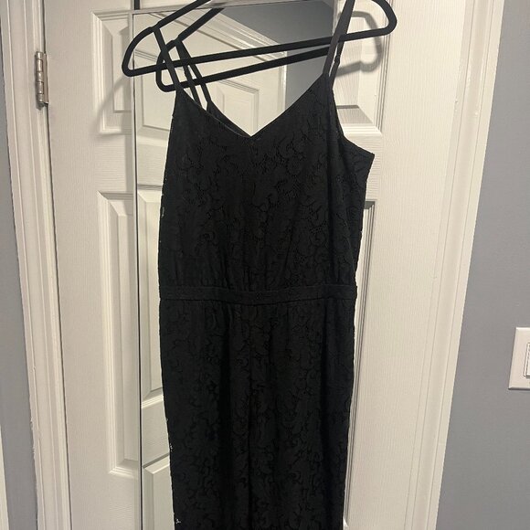 Jack Wills - Black Lace Brixham Jumpsuit w/ Pockets - UK 8/US 4 - Picture 1 of 3